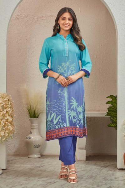 BRIGHT MUSLINE KURTA SET Ethnic