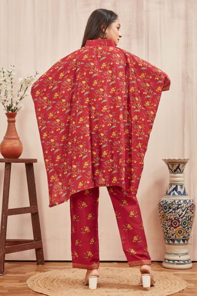 CHANDERI PRINTED KAFTAN WITH FINE COTTON LINER PANT CO- ORDS