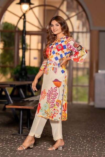 CRAPE SILK PRINTED KURTA SET KURTA SET