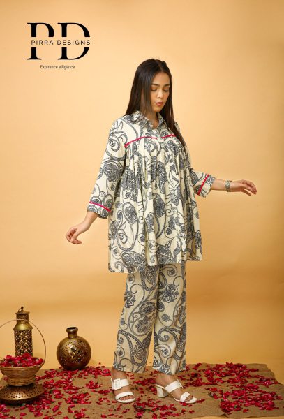 ETHNIC PRINTED TUNIC WITH TROUSER CO- ORDS