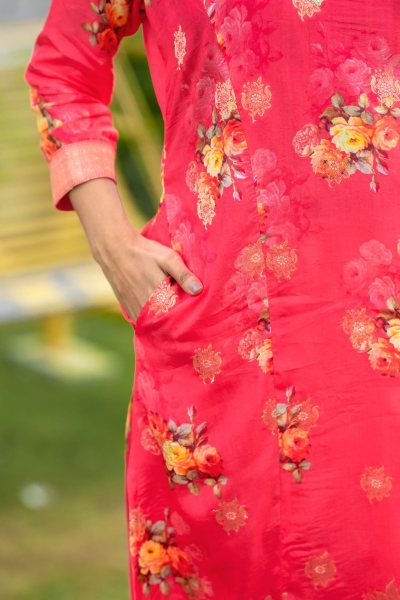 FLORAL PRINTED KURTA WITH TROUSER KURTA SET