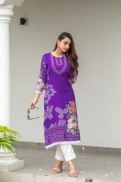 FLORAL PRINTED KURTA WITH TROUSER KURTA SET