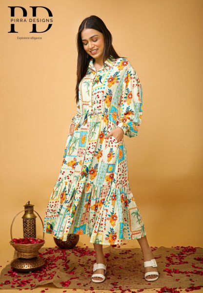 FLORAL PRINTED SHIRT STYLE DRESS DRESS