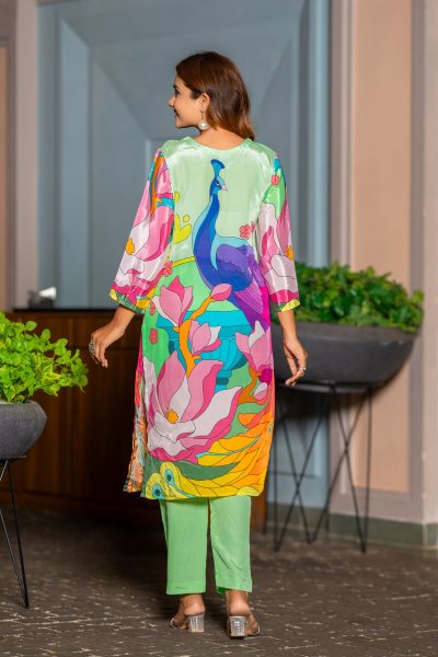 PEACOCK PRINT KURTA SET KURTA SET