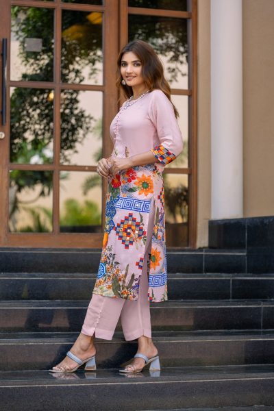 PRINTED KURTA SET WITH HAND WORK KURTA SET