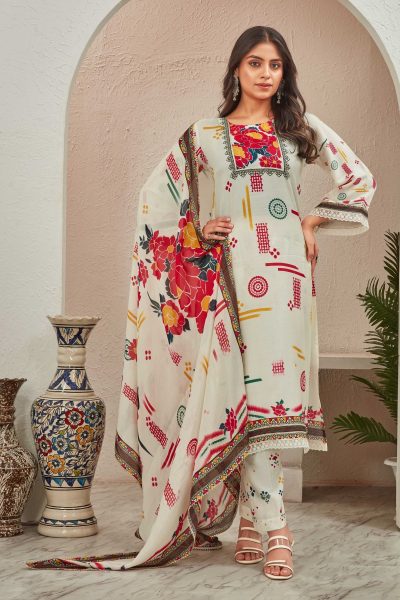 PURE MUSLINE KURTA SET WITH CHIFFON DUPATTA Ethnic