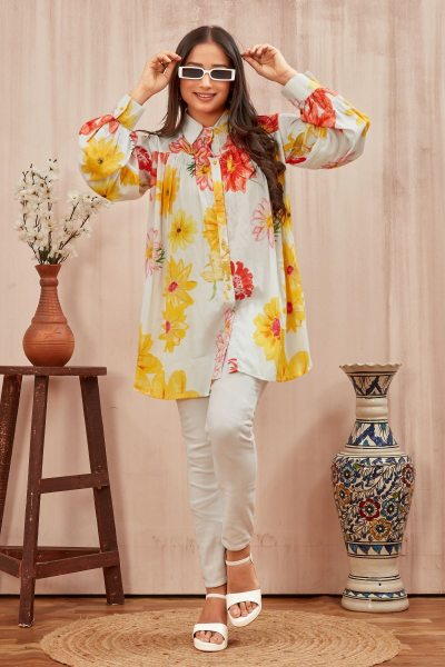 REYON FLORAL PRINTED SHIRT SHIRTS